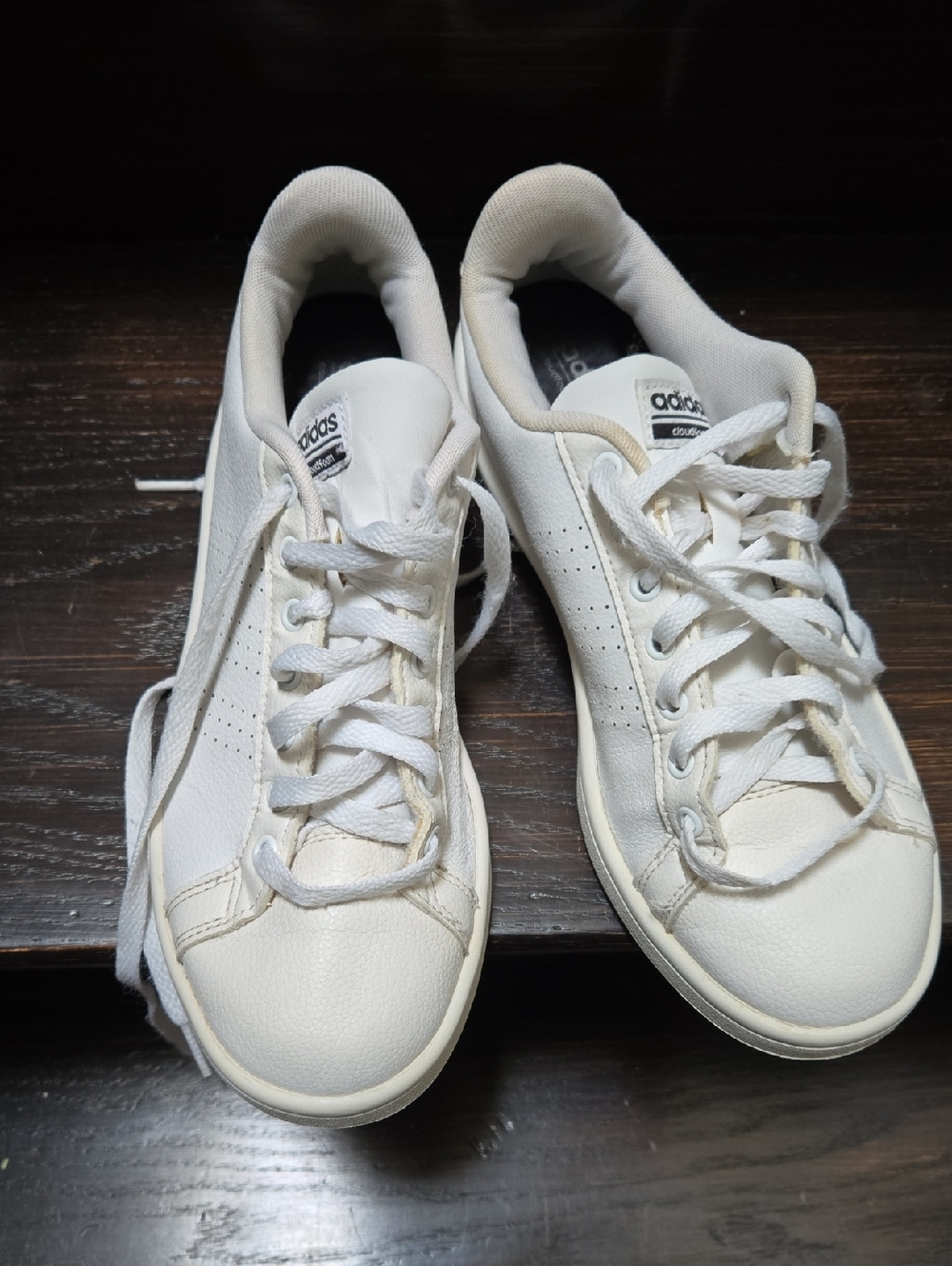 adidas White Low-Top Lace-Up Sneakers